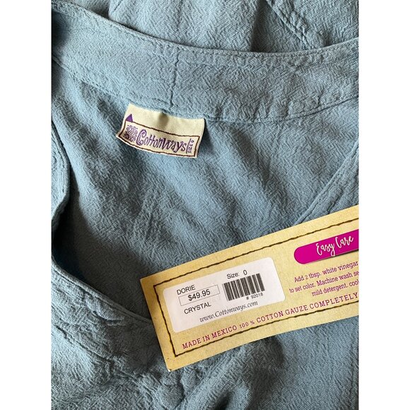 Cottonways Classic NEW Dorie Top in Crystal Blue size 0 (XS/S) - Picture 5 of 5